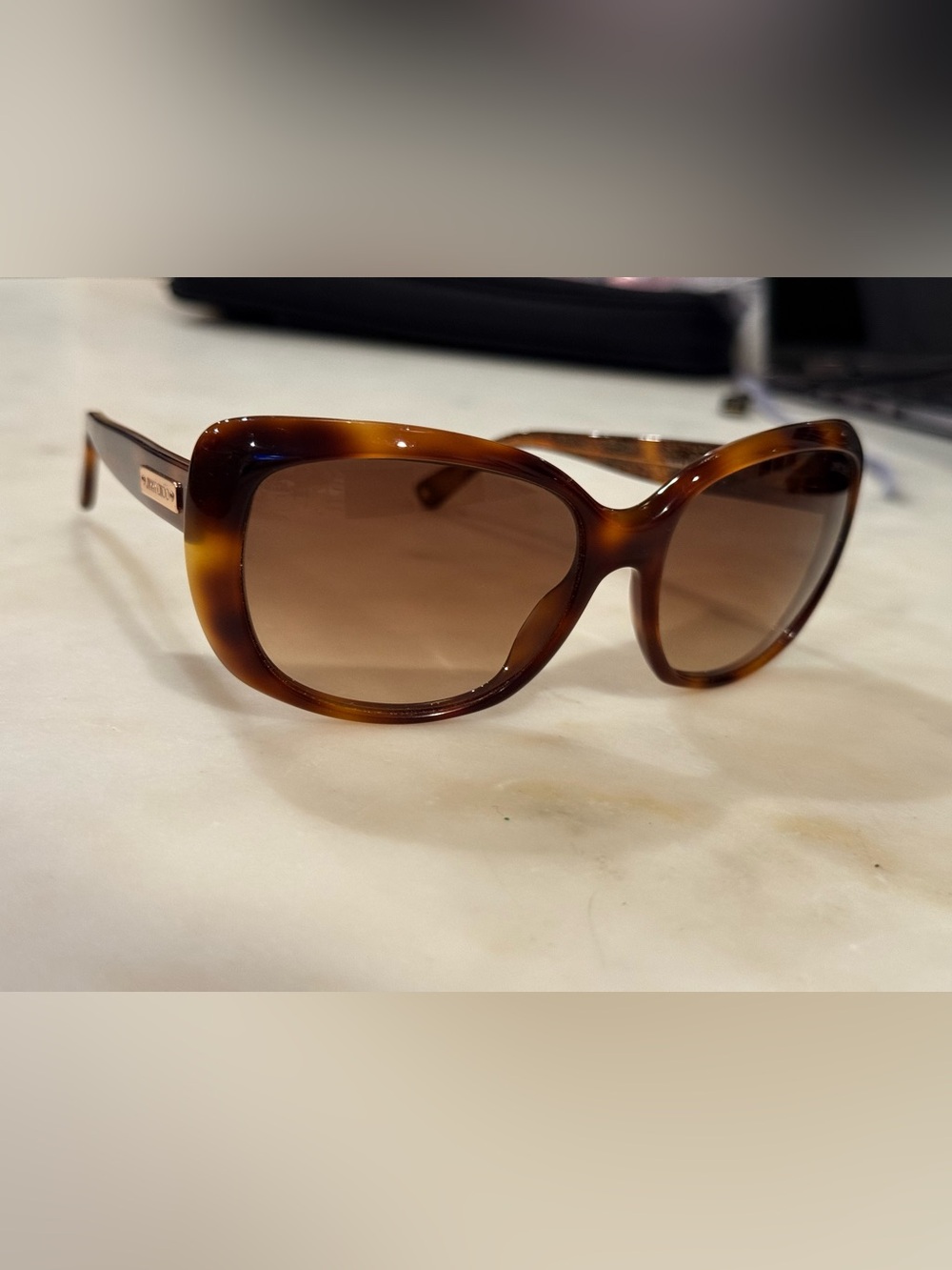 Jimmy Choo Kalia/S Tortoiseshell Gold Glitter Sunglasses *Not Authenticated*